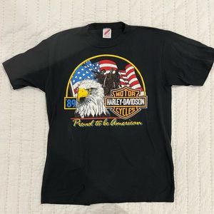 Vintage Harley Davidson Veterans 1989 Tee